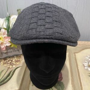 San Diego Hat Company Men’s Basketweave Flat Cap Wool Blend Gray One Size